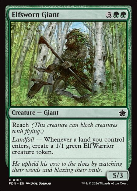 Elfsworn Giant - Reach (This creature can block creatures with flying.)