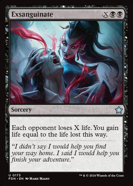 Exsanguinate - Each opponent loses X life. You gain life equal to the life lost this way.