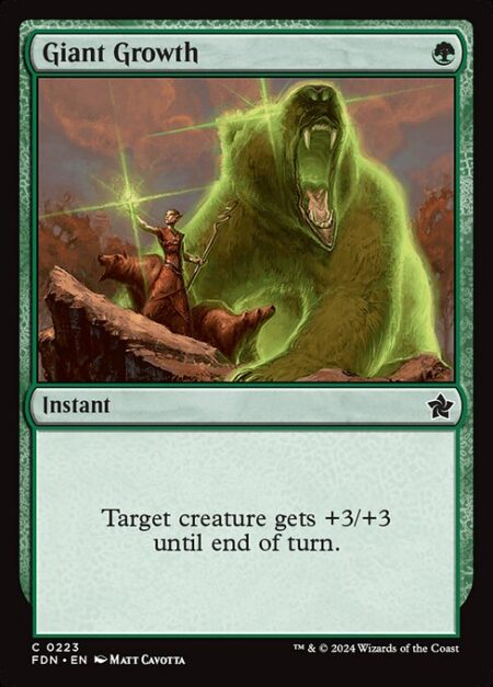 Giant Growth - Target creature gets +3/+3 until end of turn.