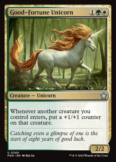 Good-Fortune Unicorn - Whenever another creature you control enters