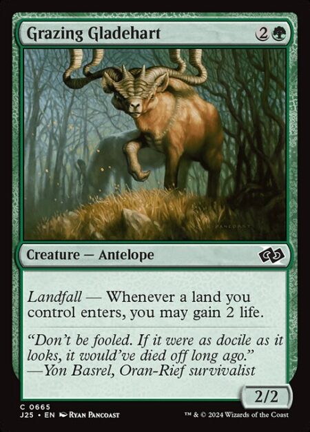 Grazing Gladehart - Landfall — Whenever a land you control enters