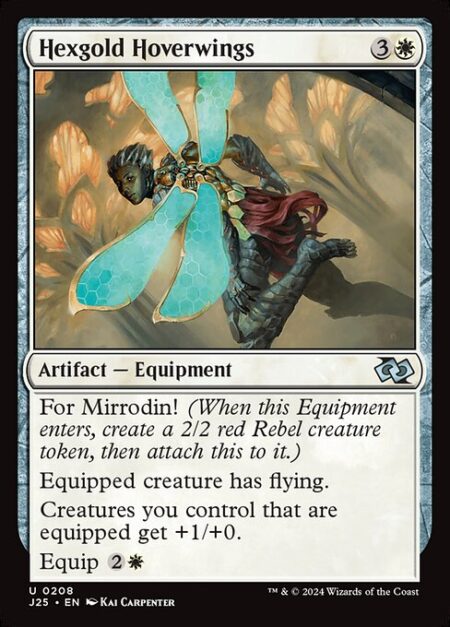 Hexgold Hoverwings - For Mirrodin! (When this Equipment enters