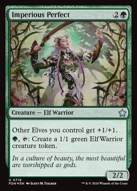 Imperious Perfect - Other Elves you control get +1/+1.