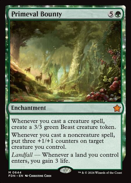 Primeval Bounty - Whenever you cast a creature spell