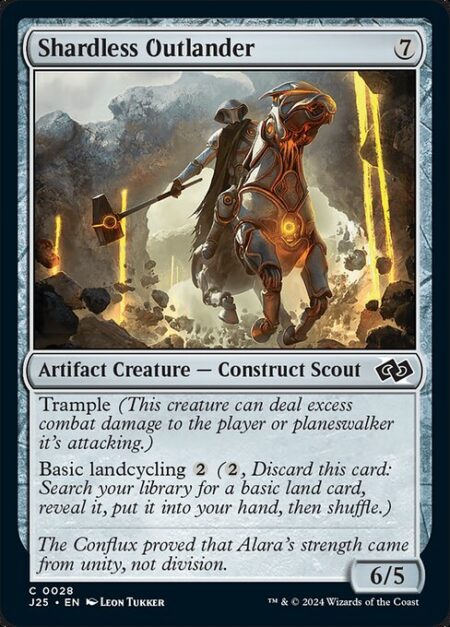 Shardless Outlander - Trample (This creature can deal excess combat damage to the player or planeswalker it's attacking.)