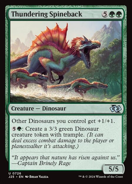 Thundering Spineback - Other Dinosaurs you control get +1/+1.