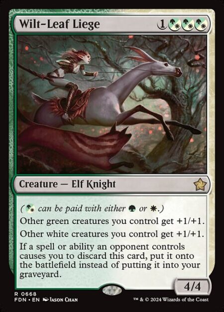 Wilt-Leaf Liege - Other green creatures you control get +1/+1.