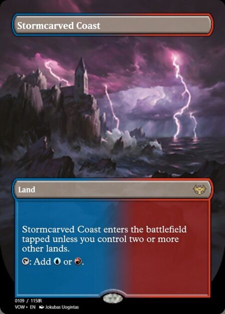 Stormcarved Coast - Stormcarved Coast enters tapped unless you control two or more other lands.