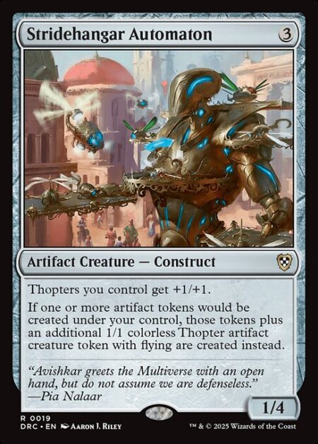 Stridehangar Automaton - Thopters you control get +1/+1.