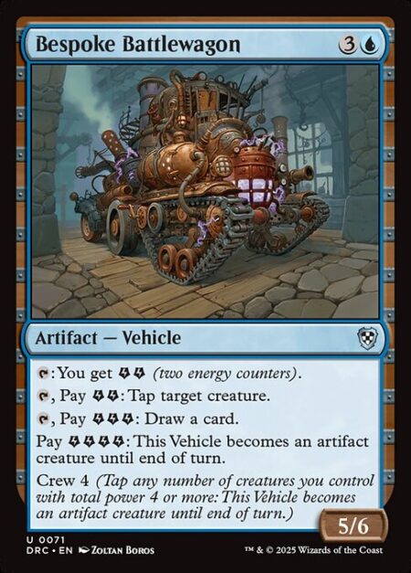 Bespoke Battlewagon - {T}: You get {E}{E} (two energy counters).