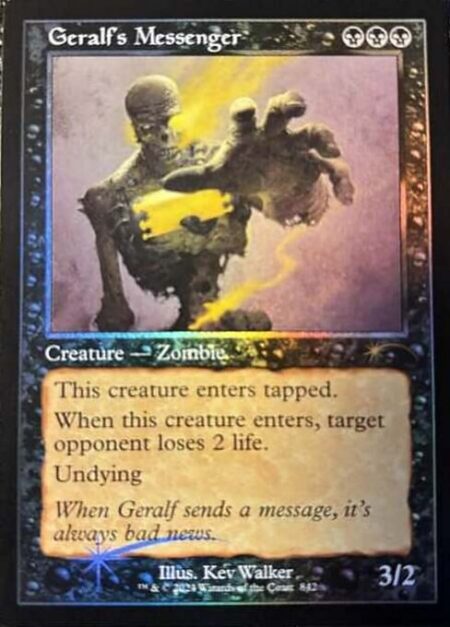 Geralf's Messenger - This creature enters tapped.